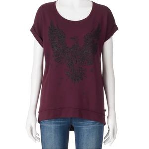 Rock & Republic Cropped Sleeve Tee